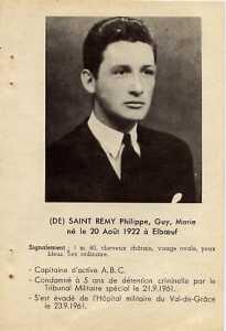 Capitaine 
Philippe De SAINT-REMY 
